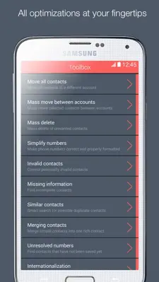 Contacts Optimizer android App screenshot 1